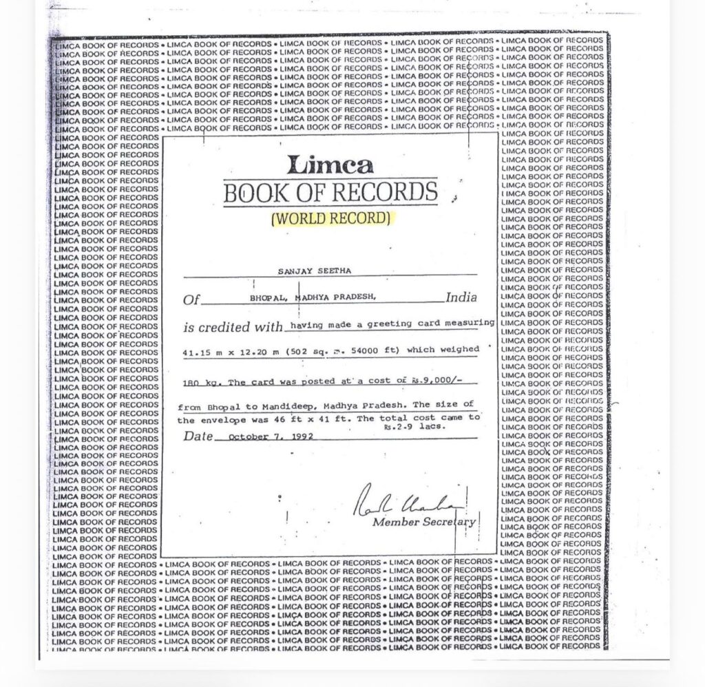संजय सीठा (Sanjay Seetha) Limca Book of Record